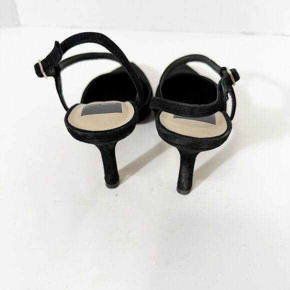 Dolce Vita Kamra Black Suede Asymmetrical Stiletto Pointed Toe Pumps Size 5